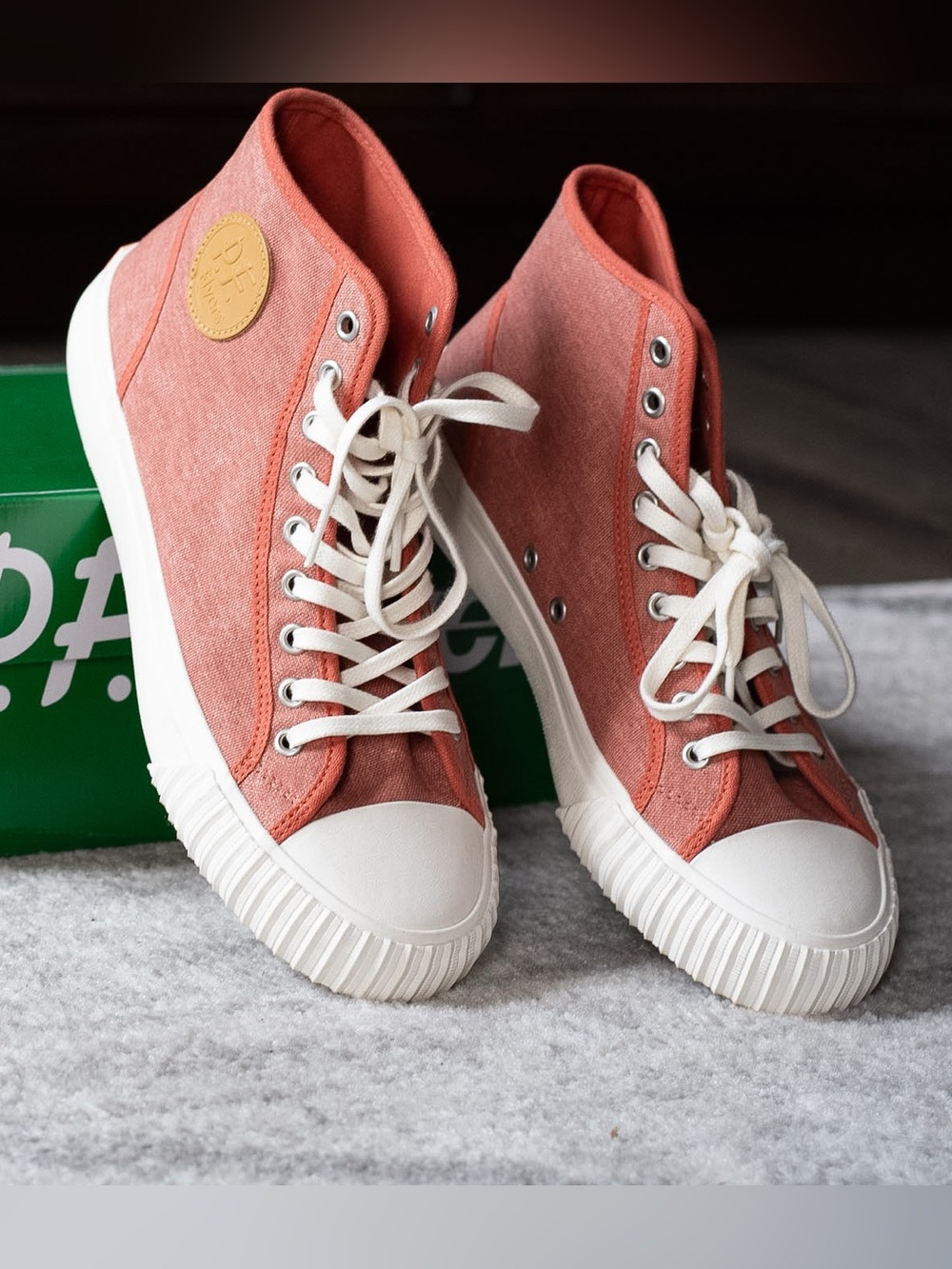 PF Flyers Size 9  Coral High-Top Canvas Sneakers -